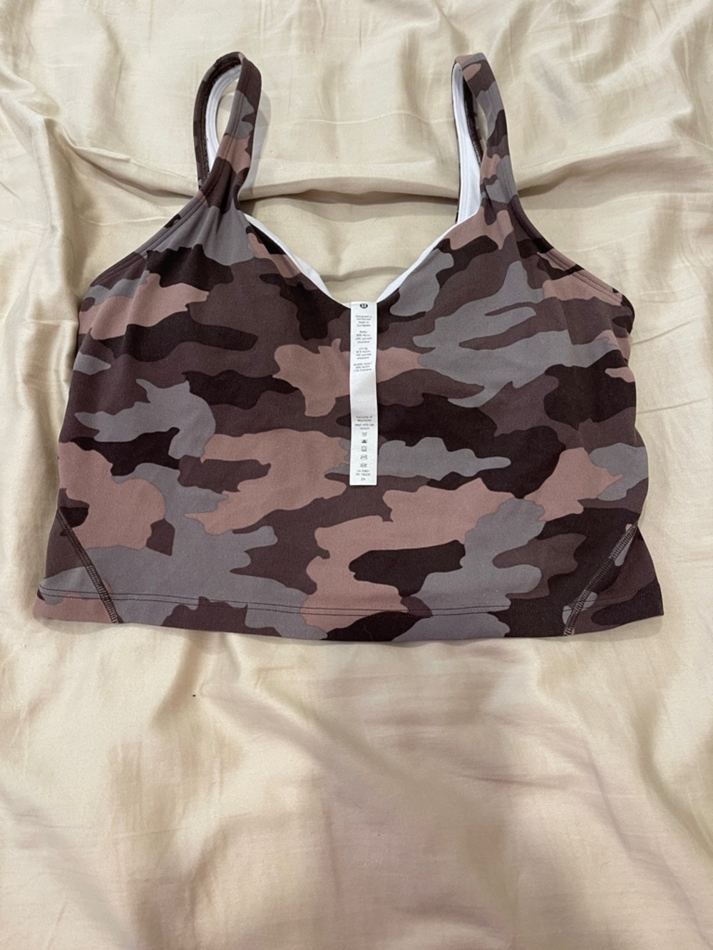 lululemon athletica Camo Sports Bra in Brown & Gray